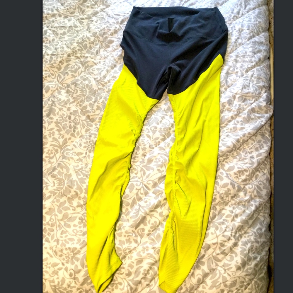 ZYIA Neon  Yellow Parallel Luxe 7/8 Leggings, 8/10